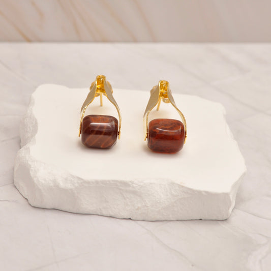 Aretes Agata de fuego