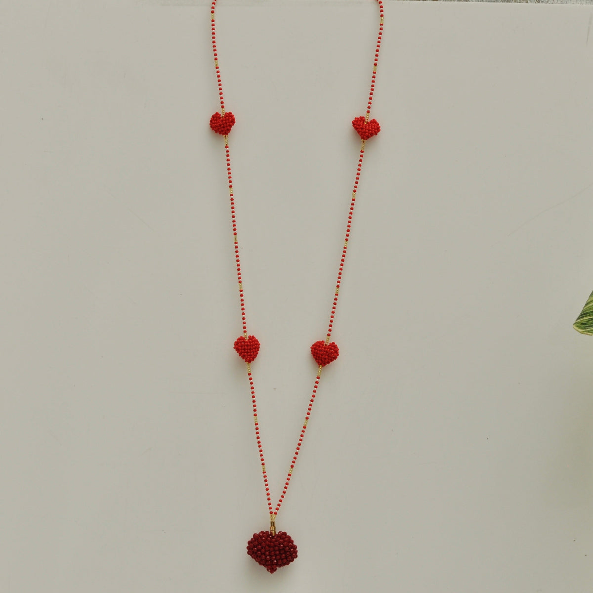 Collar Largo Corazon de Murano