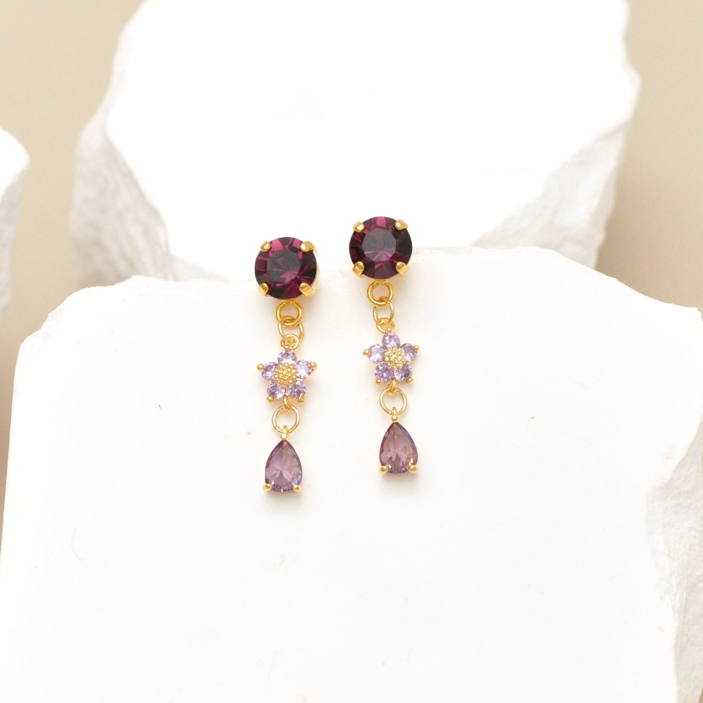 Aretes Flor De Cristal
