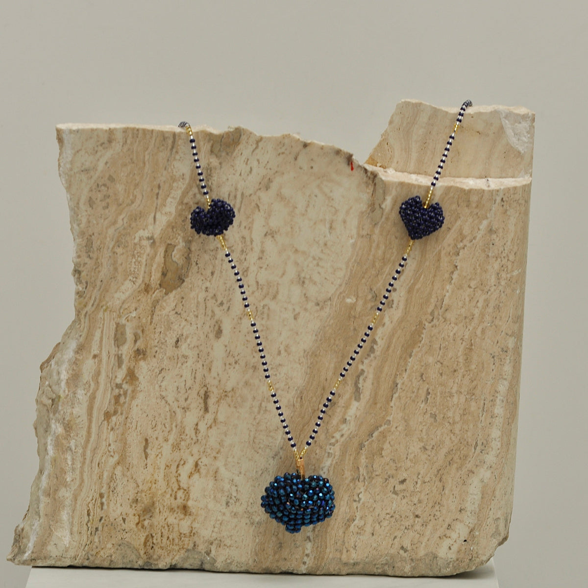 Collar Largo Corazon de Murano