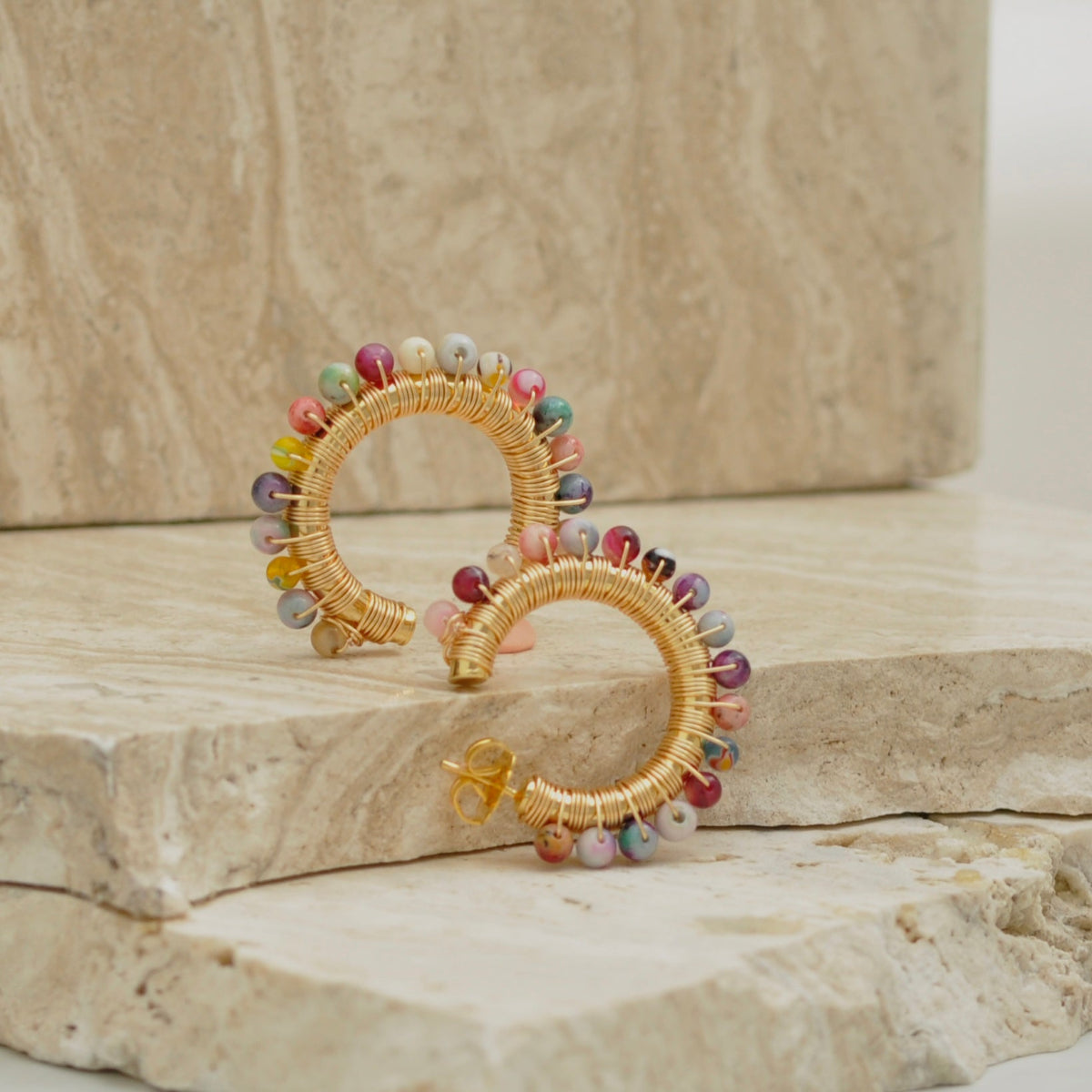 candongas wound stone hoops Medium