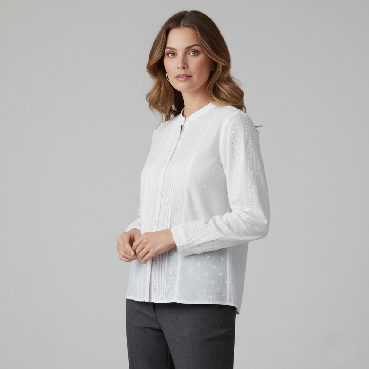 Camisa Algodón Blanca Bordada | Ana Lince
