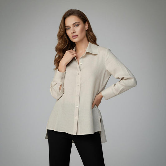 Camisa Lino Manga Larga | Ana Lince