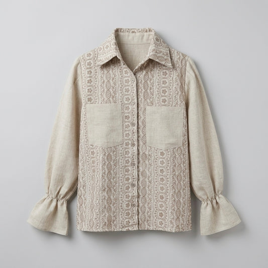Camisa Lino con Bordados | Ana Lince