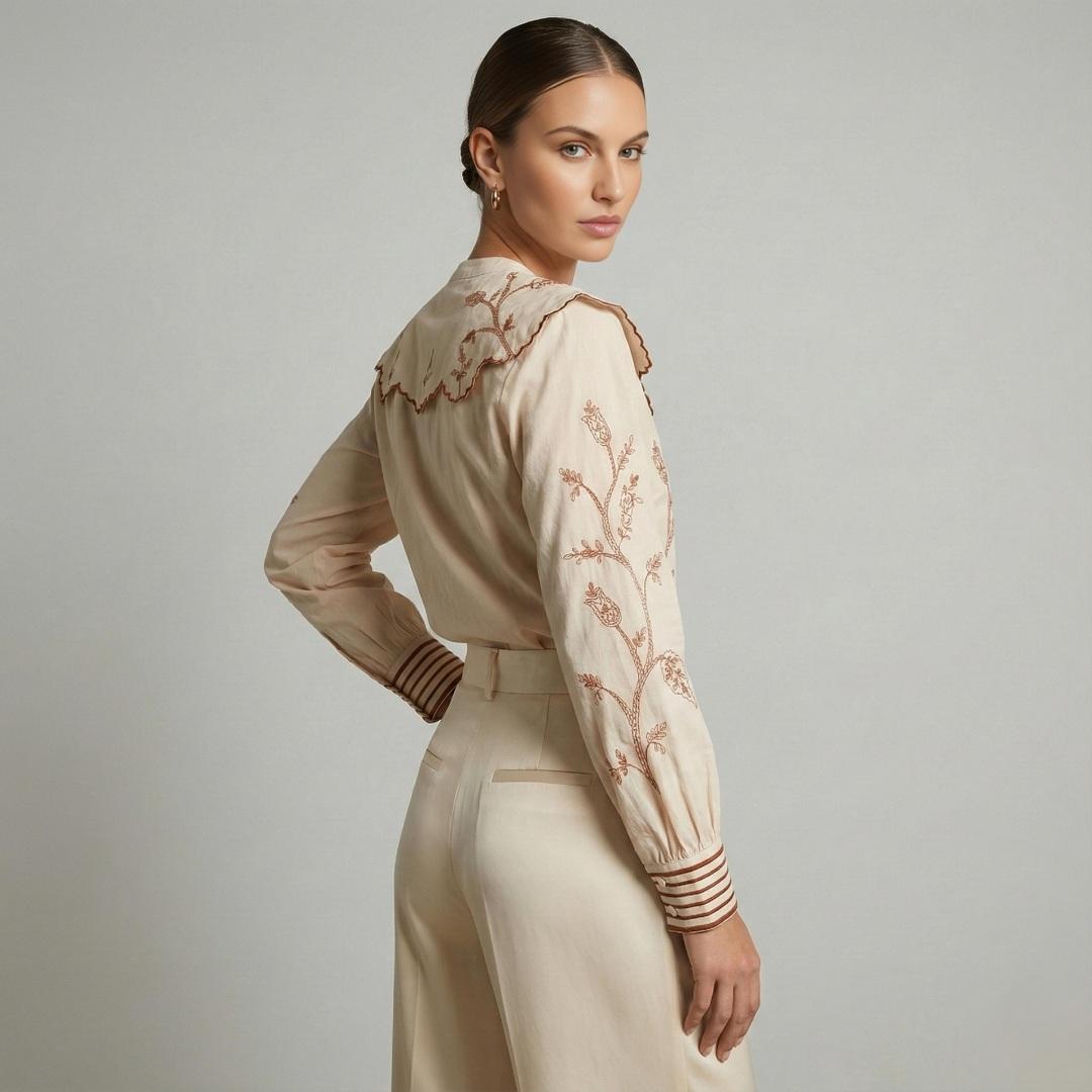 Camisa Marfil Provenza | Ana Lince