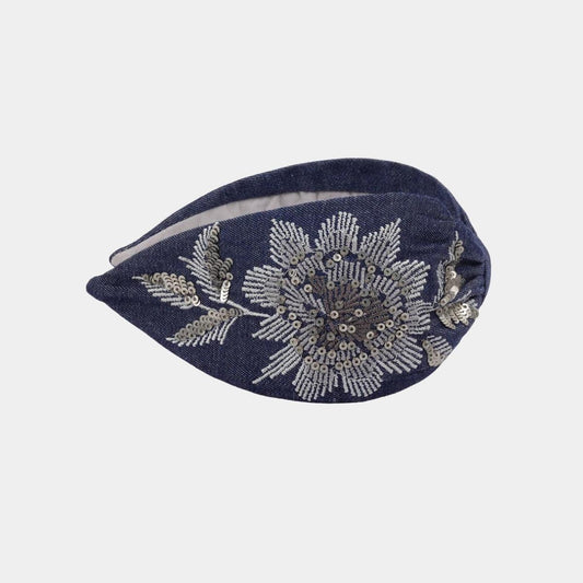 Diadema Denim Cosmos Plata | Ana Lince