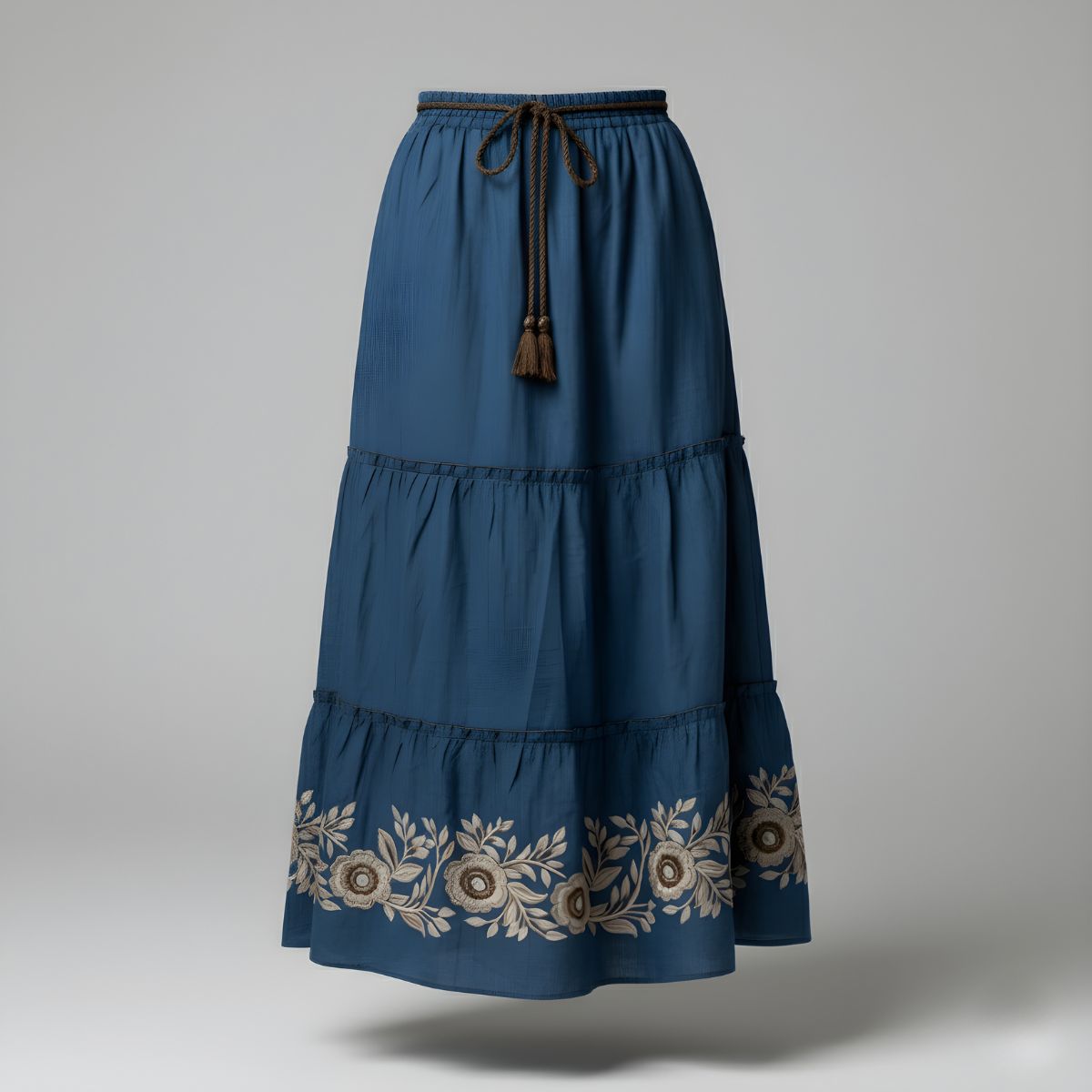 Falda Jean Flores Bordadas | Ana Lince