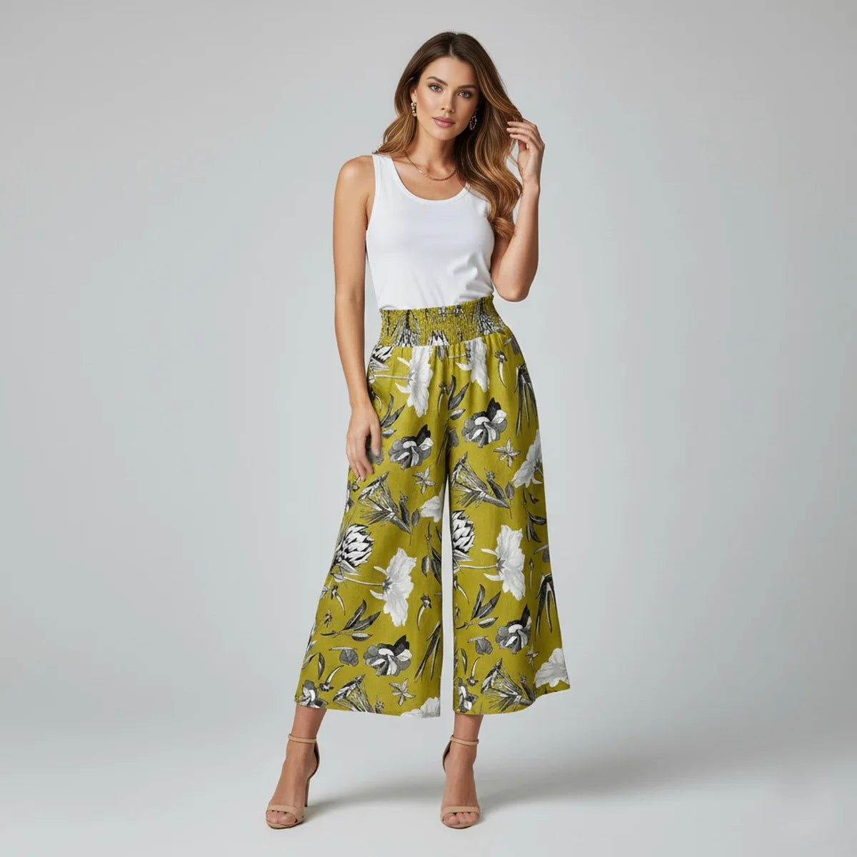 Falda Pantalón Lino Natural | Ana Lince