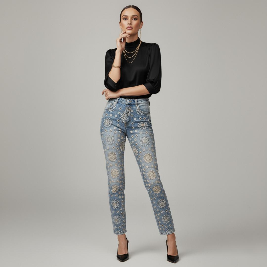 Jean Bordado Solar Ibiza | Ana Lince