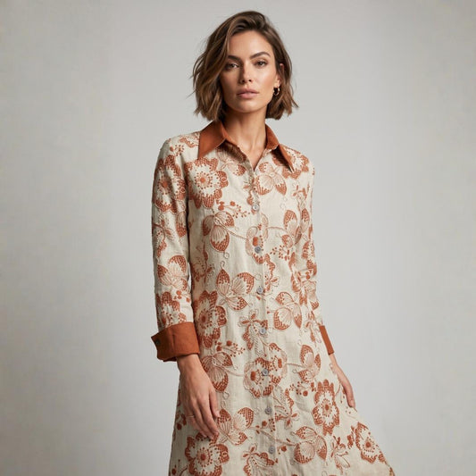 Vestido Lino Bruma de otoño | Ana Lince