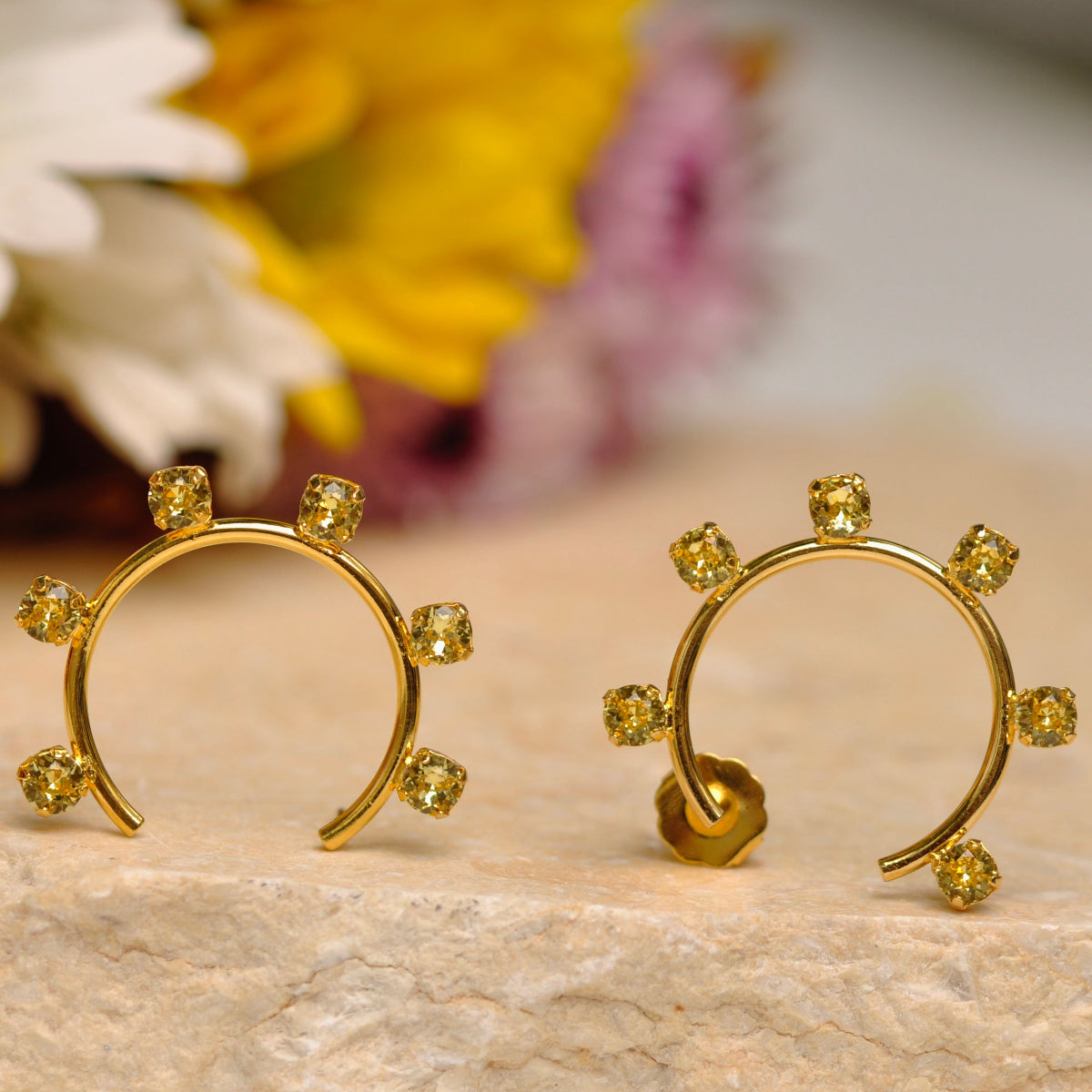 Aretes Candongas Aros de Cristal Mini