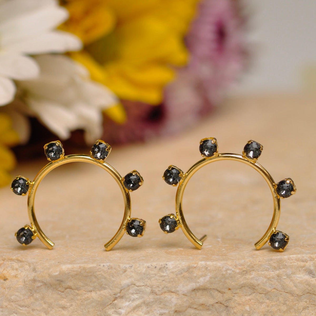 Aretes Candongas Aros de Cristal Mini