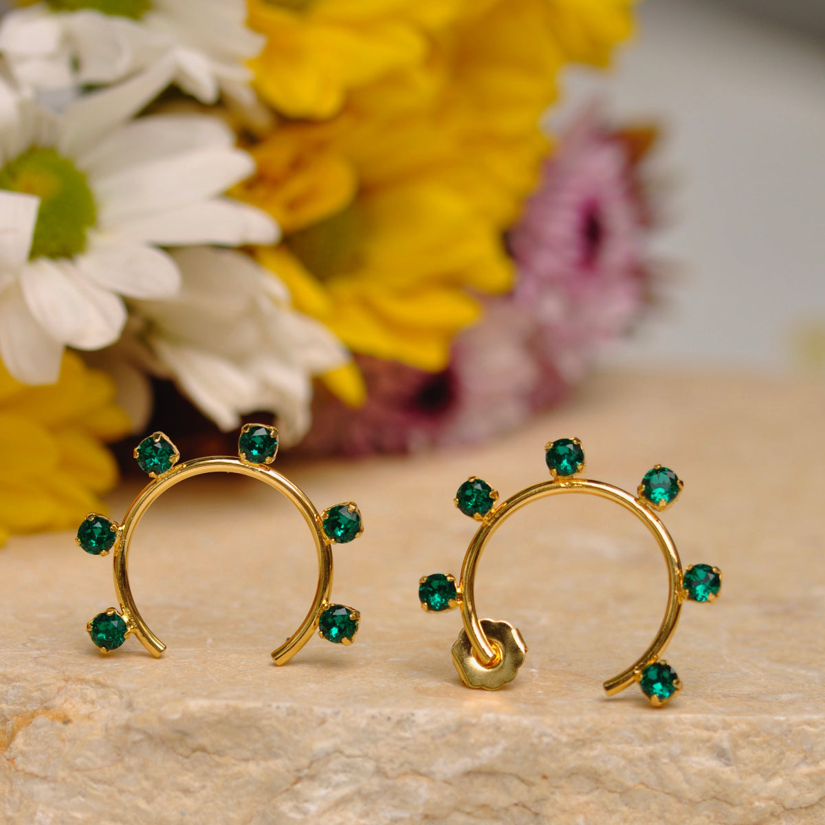 Aretes Candongas Aros de Cristal Mini