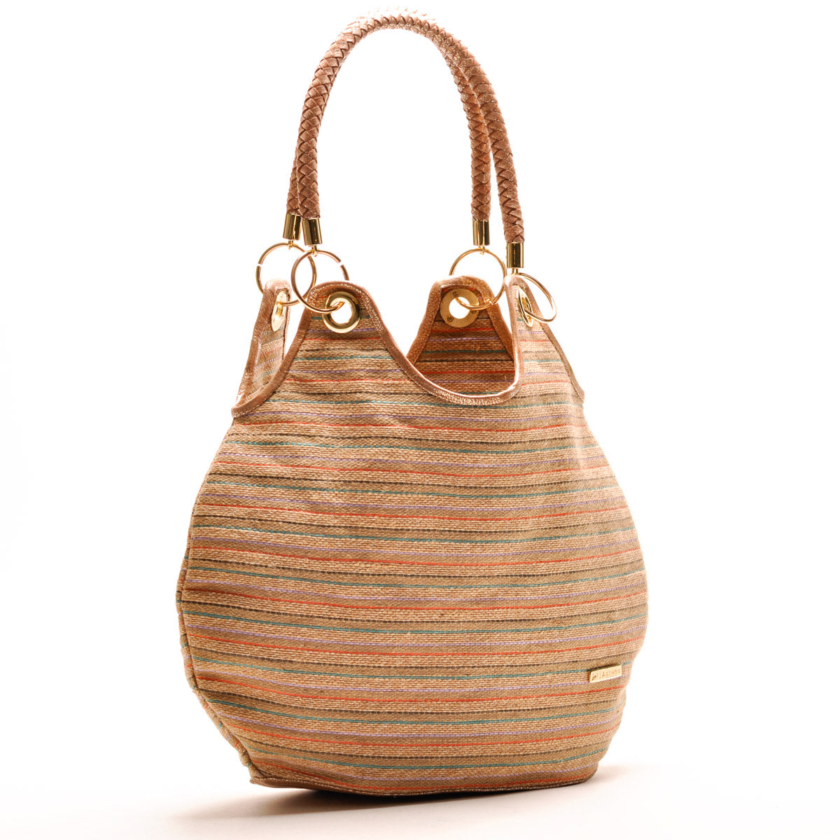 Bolso Round Jute Stripes - Ana Lince Accesorios - Accesorios para Mujer - Atemporales & Sostenibles