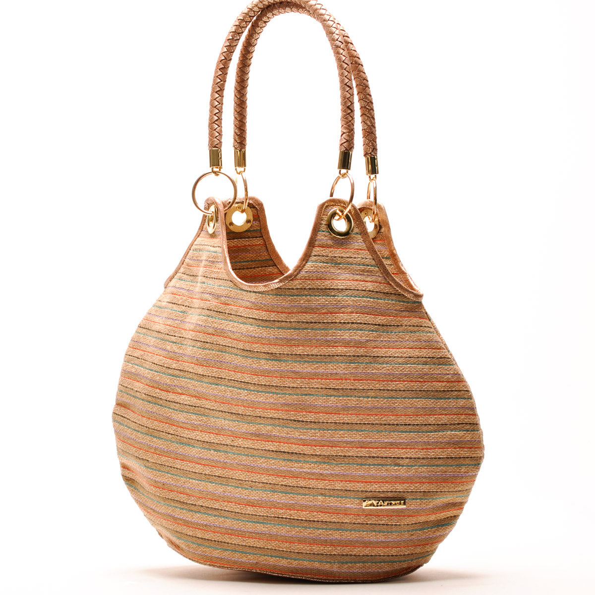 Bolso Round Jute Stripes - Ana Lince Accesorios - Accesorios para Mujer - Atemporales & Sostenibles