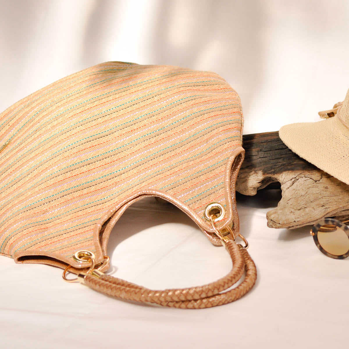 Bolso Round Jute Stripes - Ana Lince Accesorios - Accesorios para Mujer - Atemporales & Sostenibles