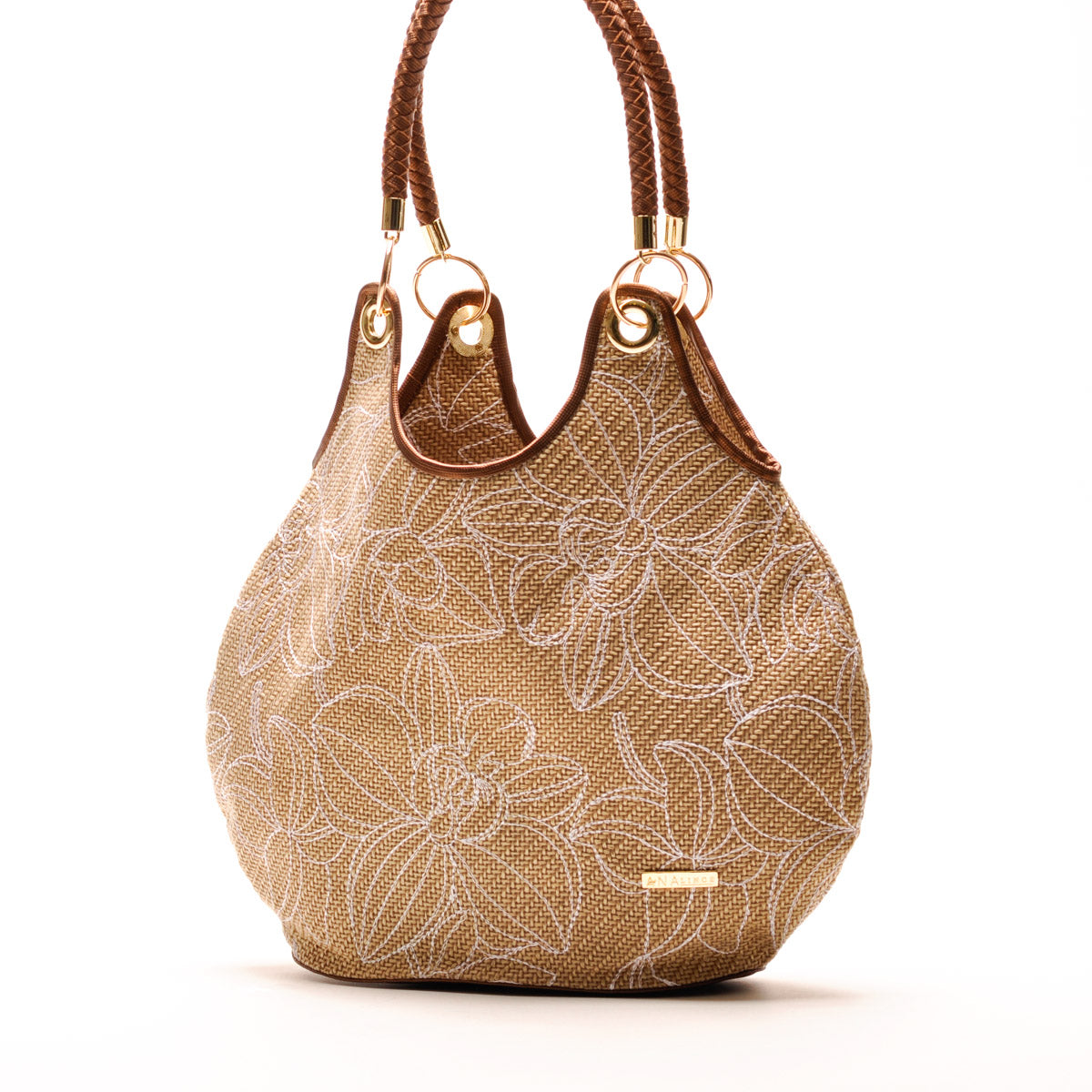 Bolso Round Jute White Flowers - Ana Lince Accesorios - Accesorios para Mujer - Atemporales & Sostenibles