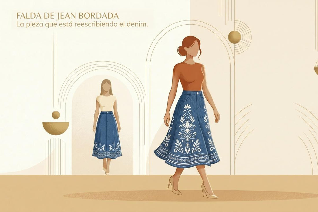 Cómo combinar falda de jean bordada — looks Ana Lince Colombia