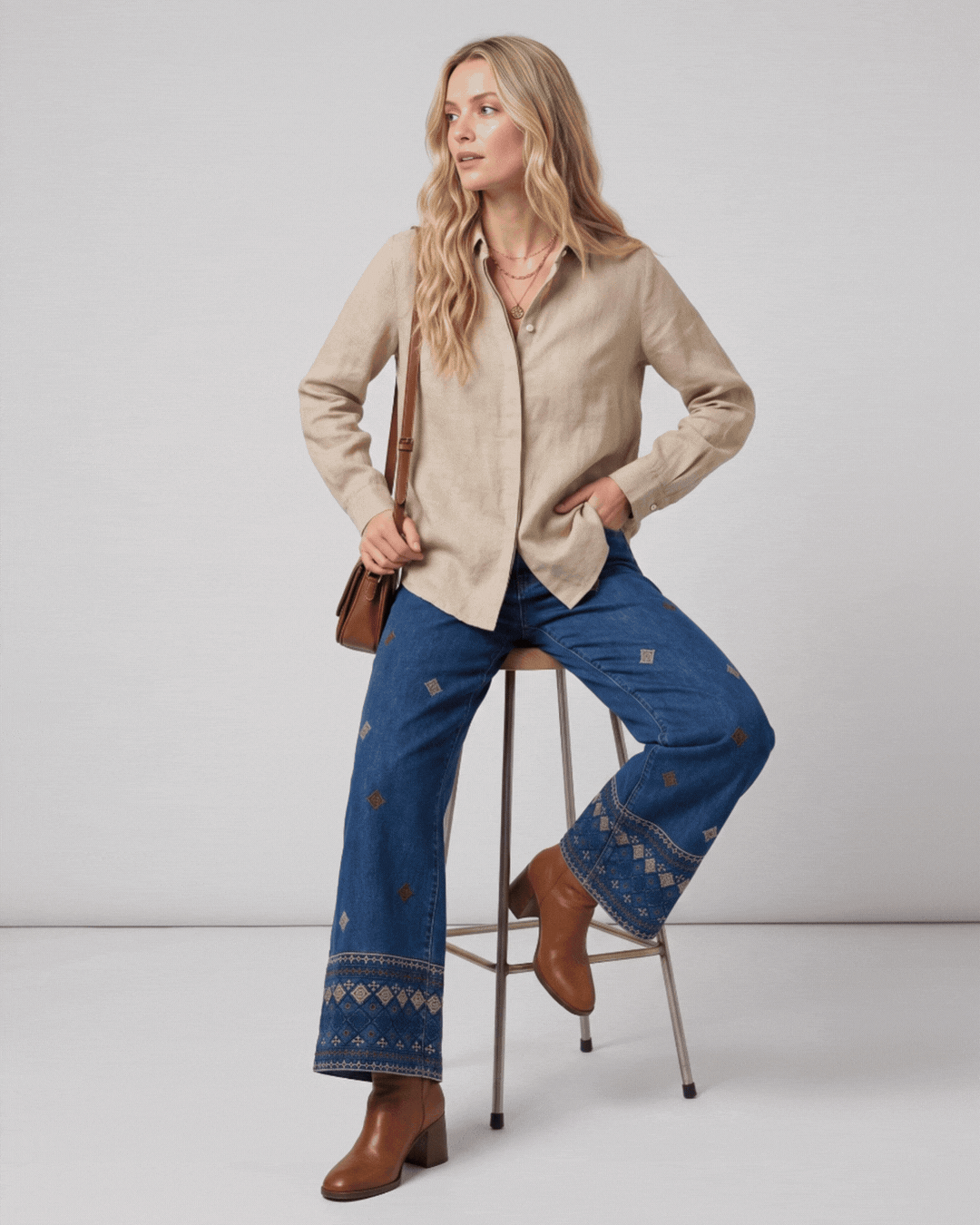 Nuevos jeans bordados Ana Lince