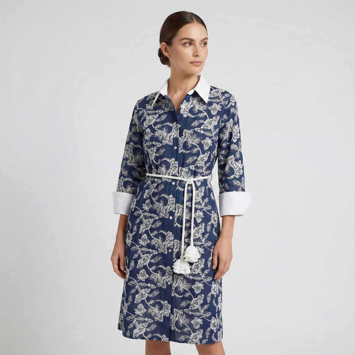 Vestido Floral Marino