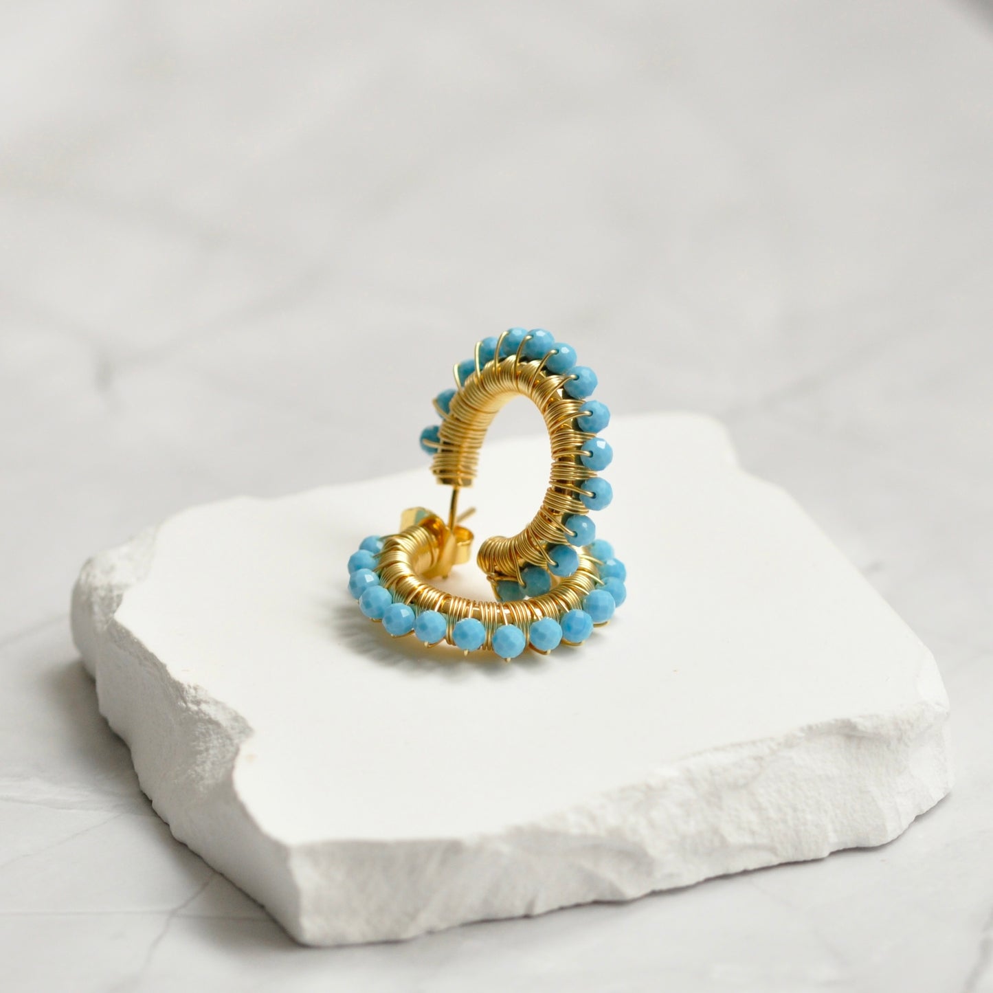 candongas stone hoops Small