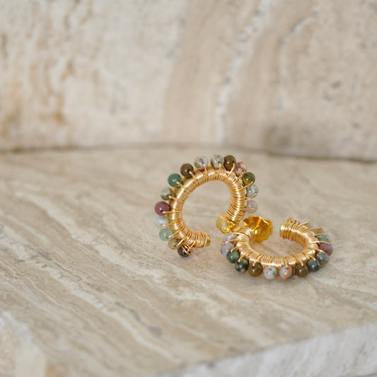 candongas stone hoops Small