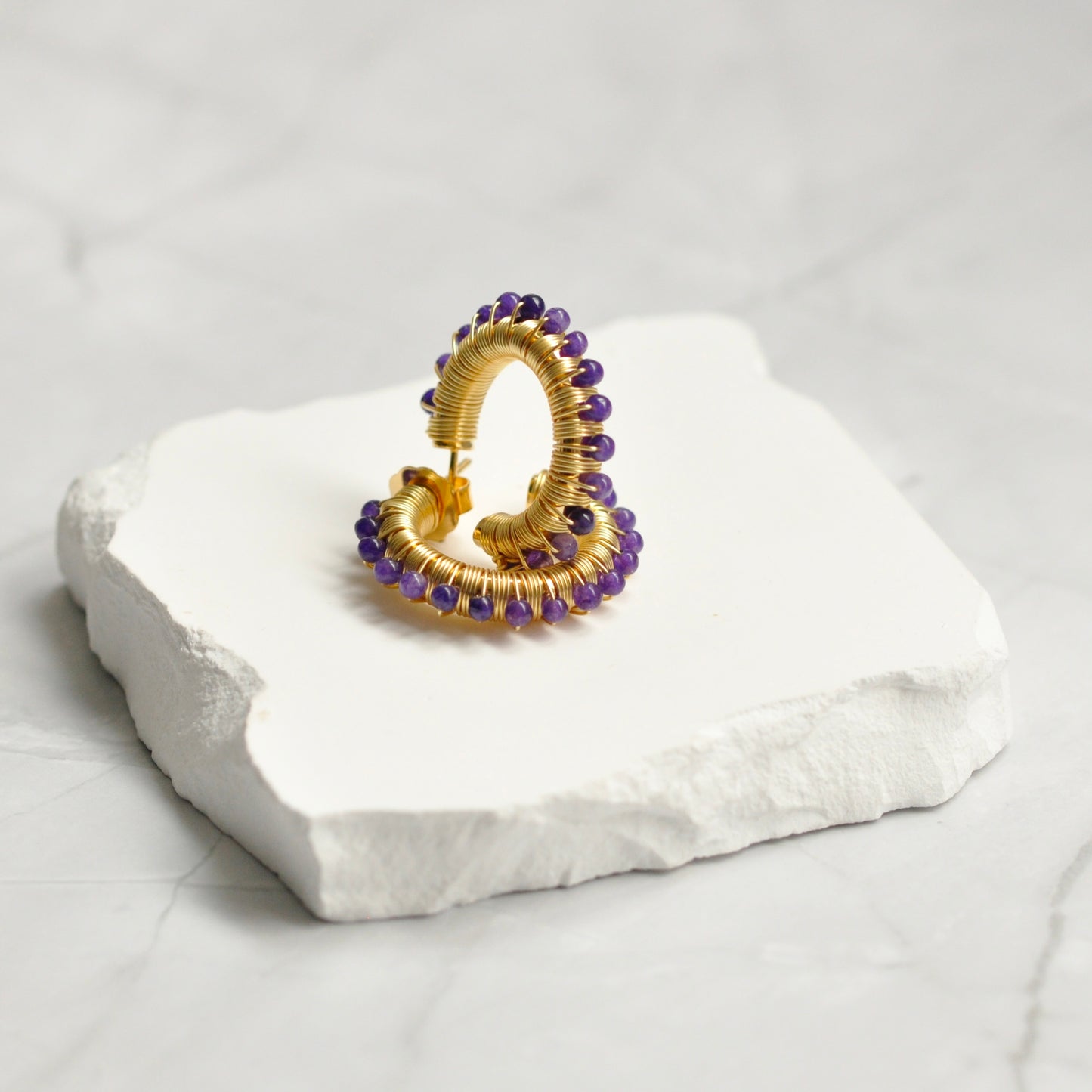 candongas stone hoops Small