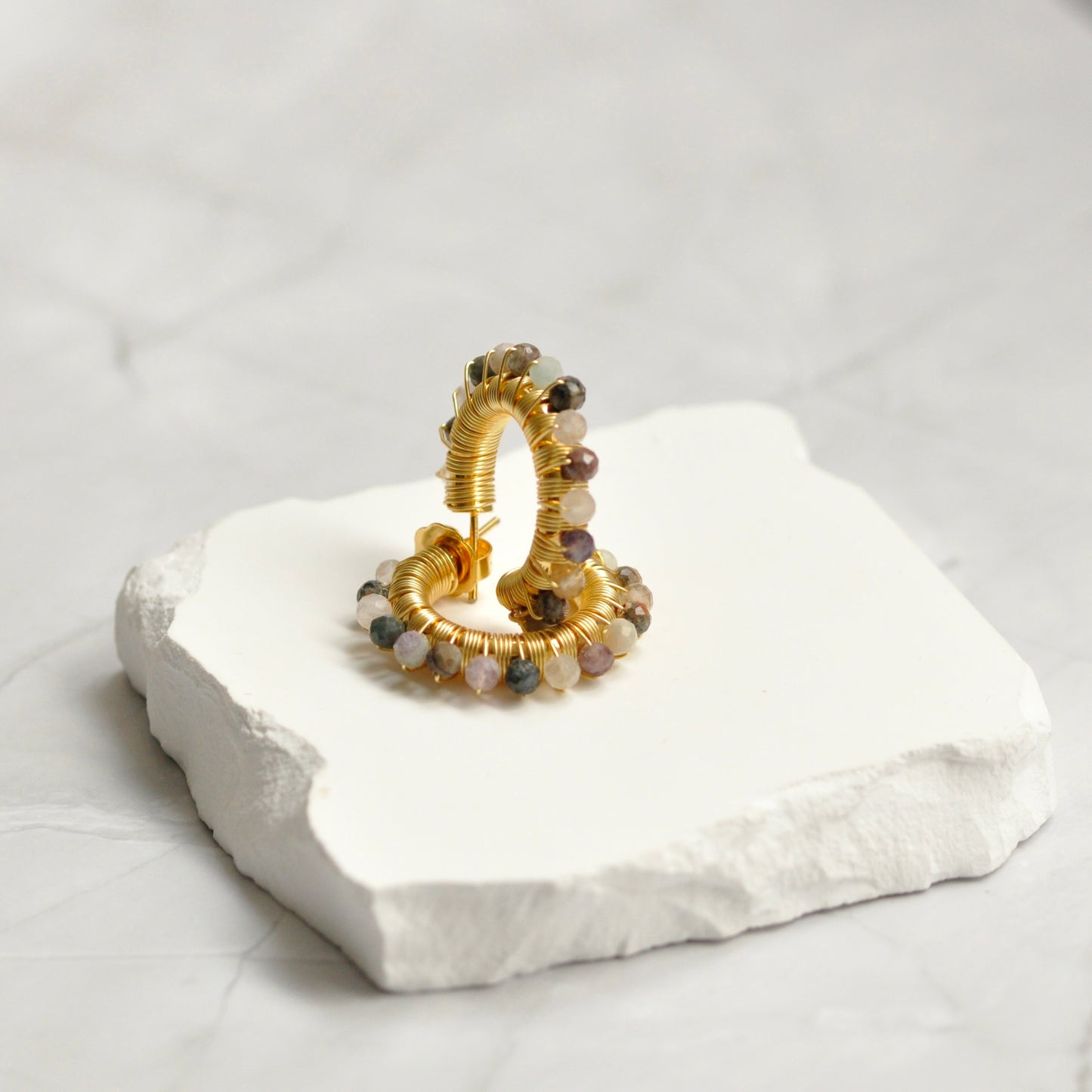 candongas stone hoops Small