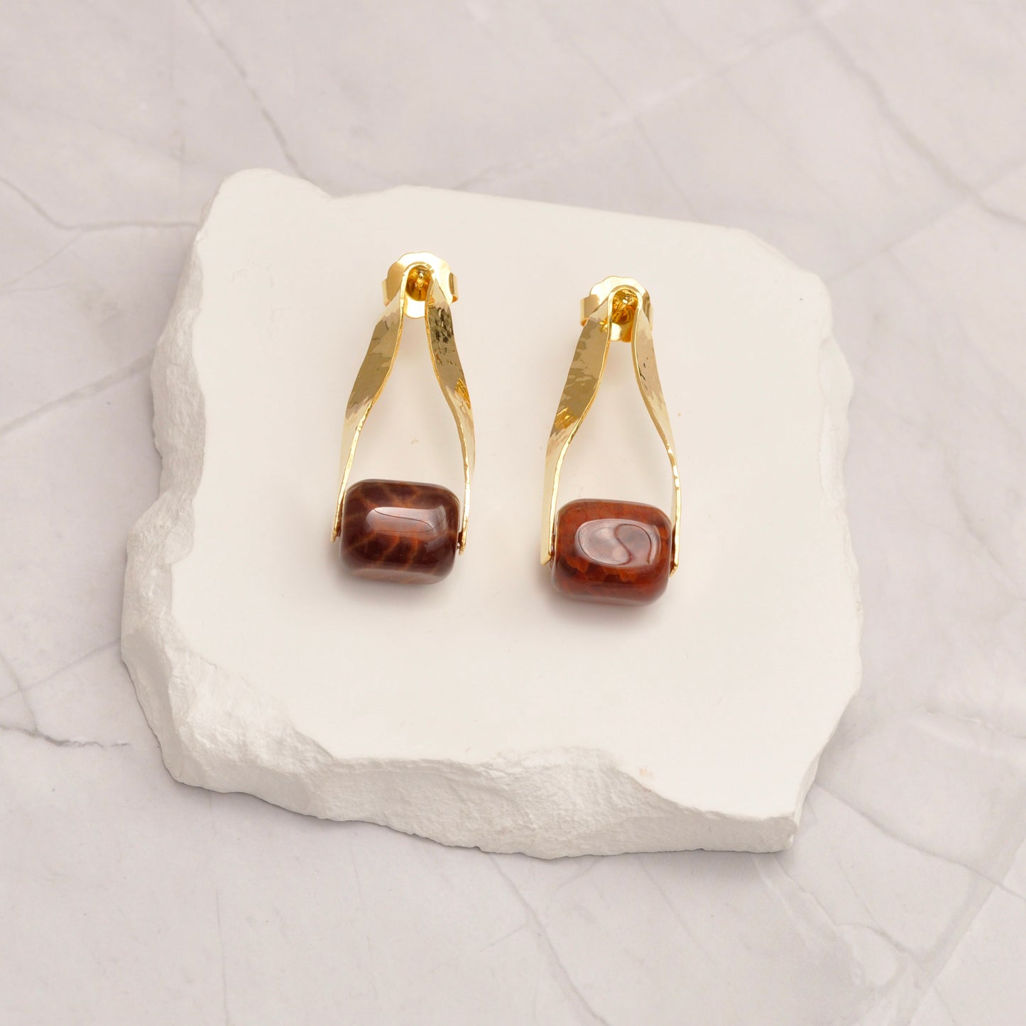 Aretes Agata de fuego