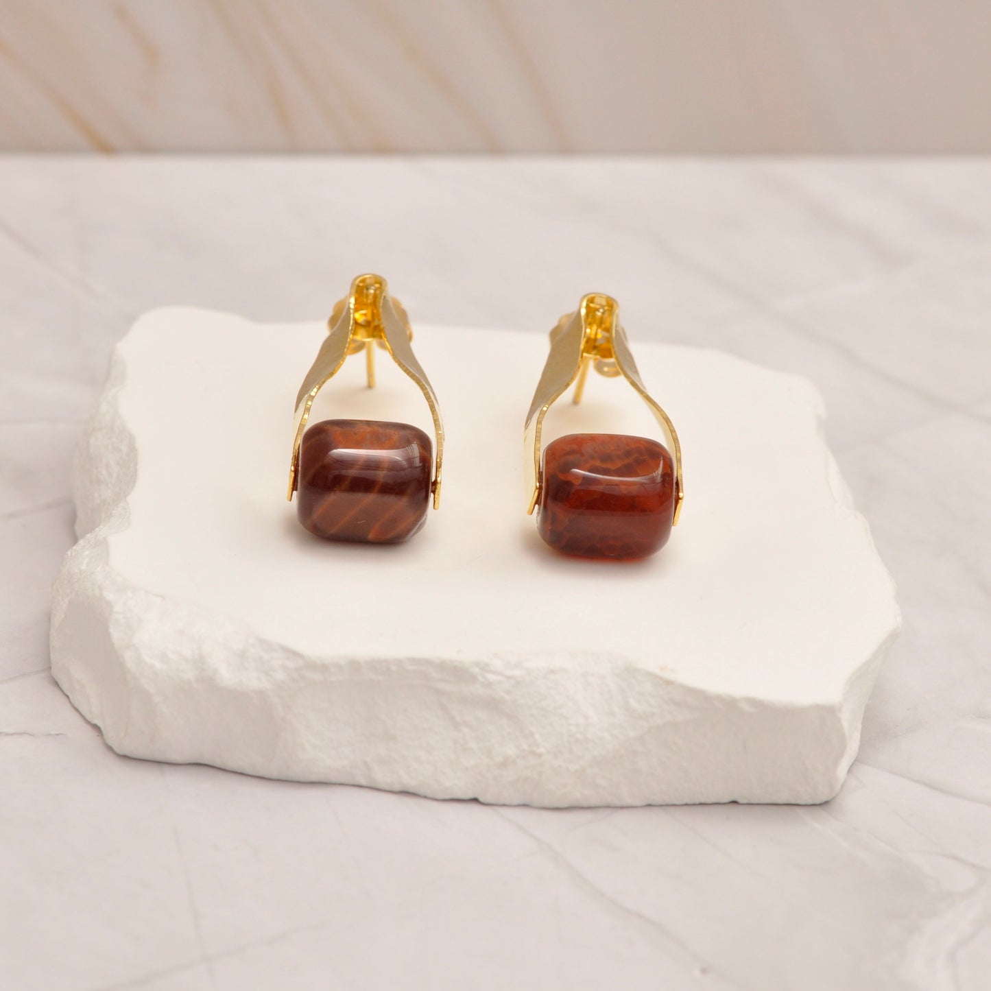 Aretes Agata de fuego