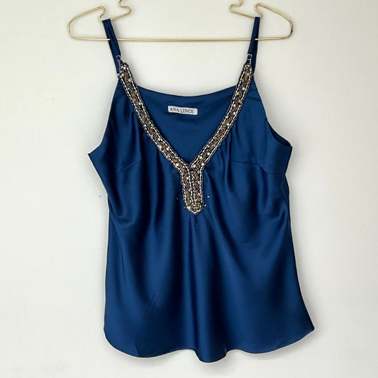 Blusa Satín Bordada