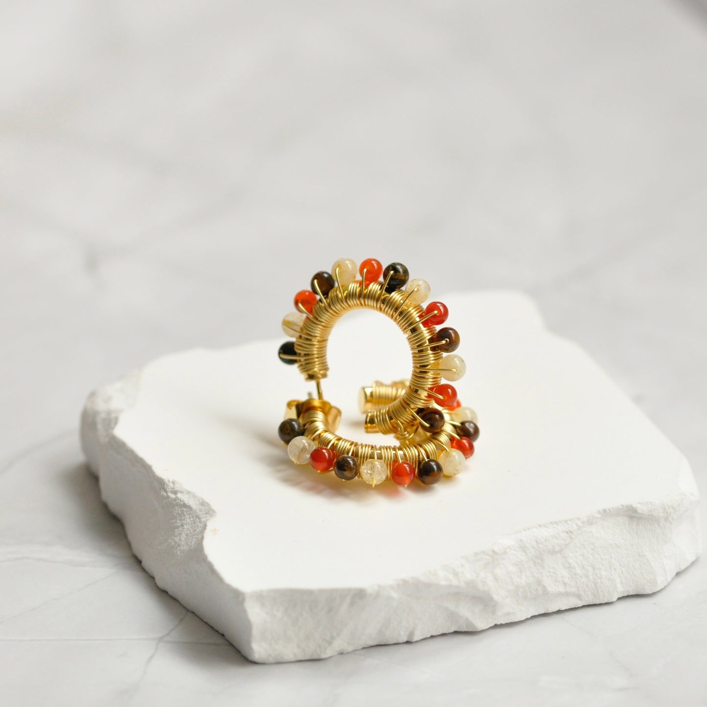 candongas stone hoops Small