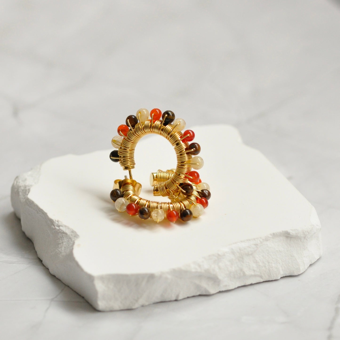 candongas stone hoops Small