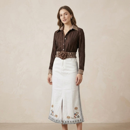 Falda Jean Blanco Versailles