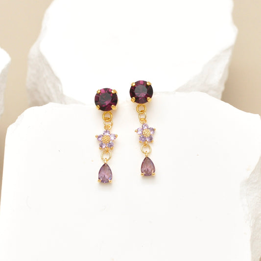 Aretes Flor De Cristal