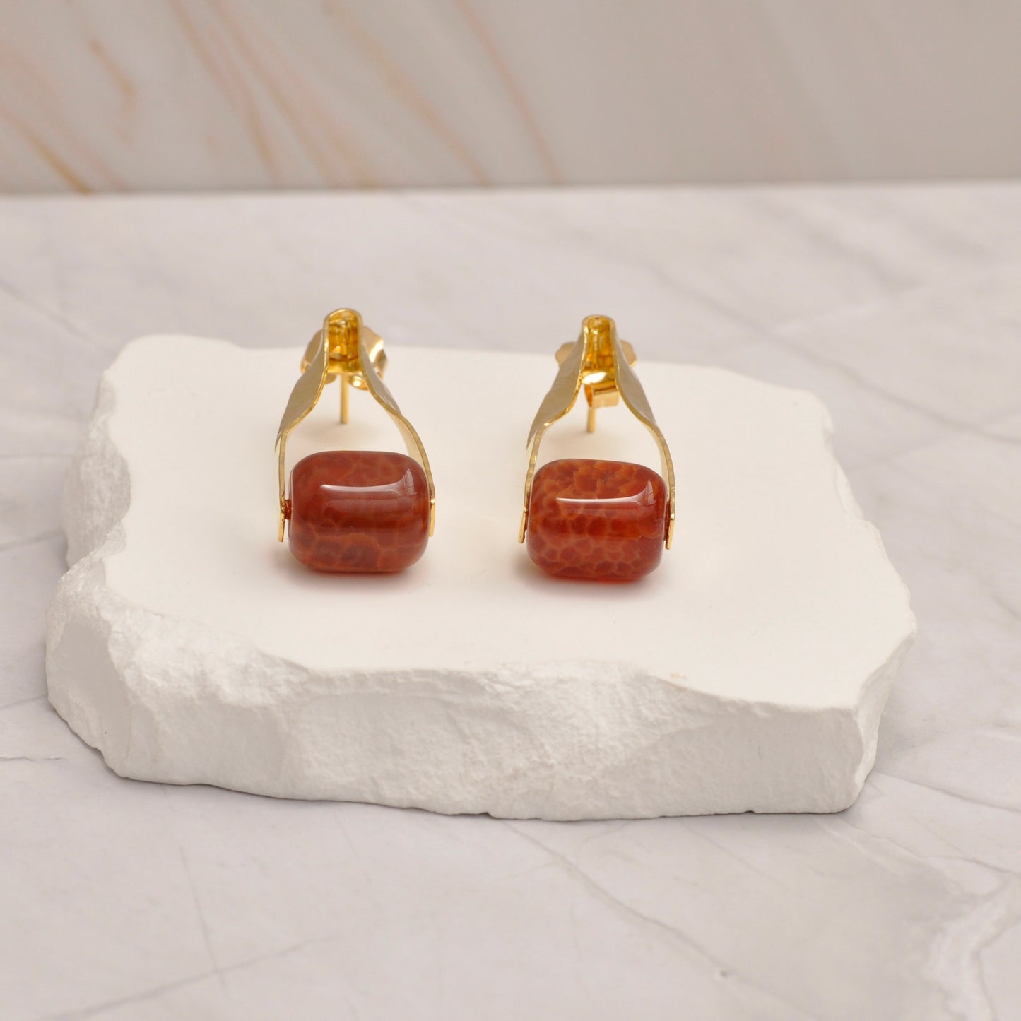 Aretes Agata de fuego