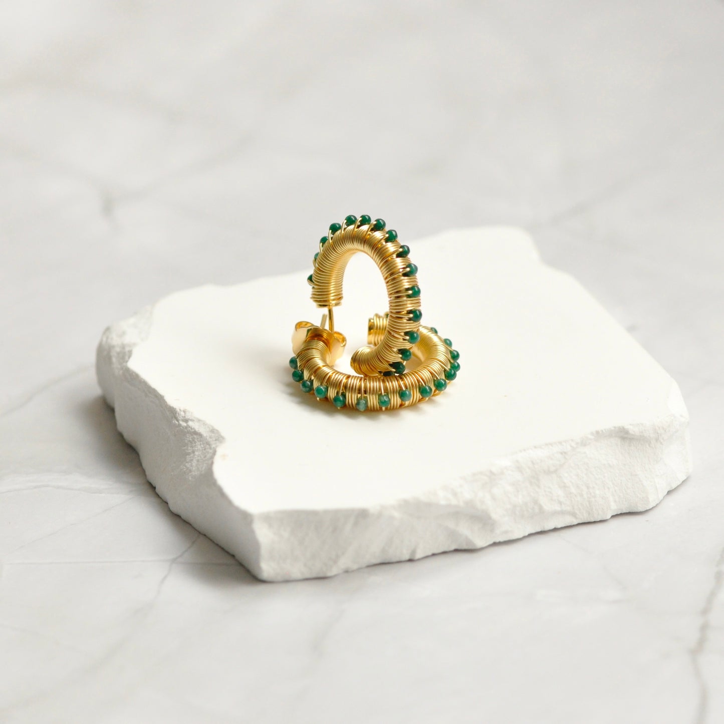 candongas stone hoops Small