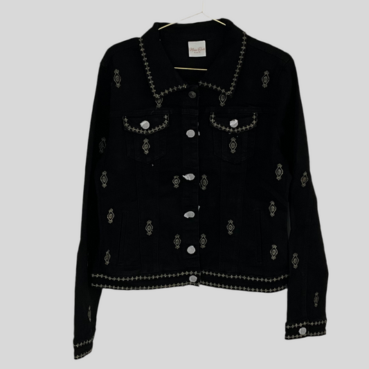 R-Chaqueta de BlueJean Negra