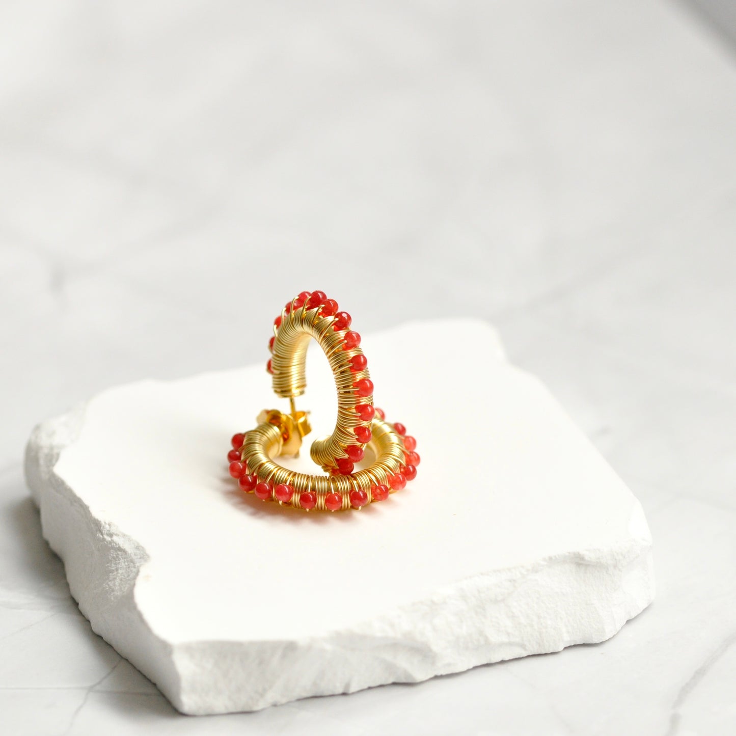 candongas stone hoops Small