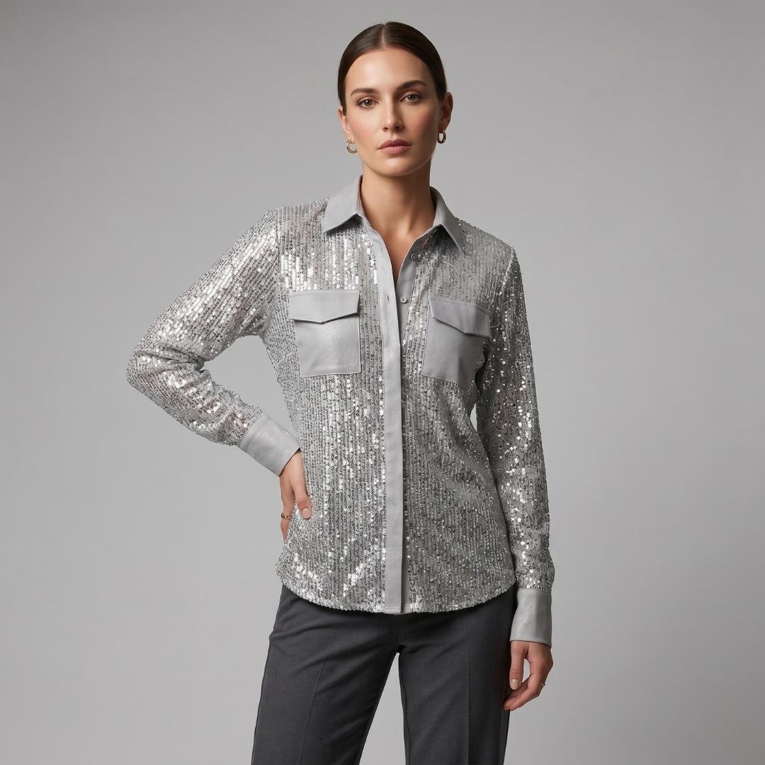 Blusa Elysian | Ana Lince - Colombia (Lino & Micro-lentejuelas)