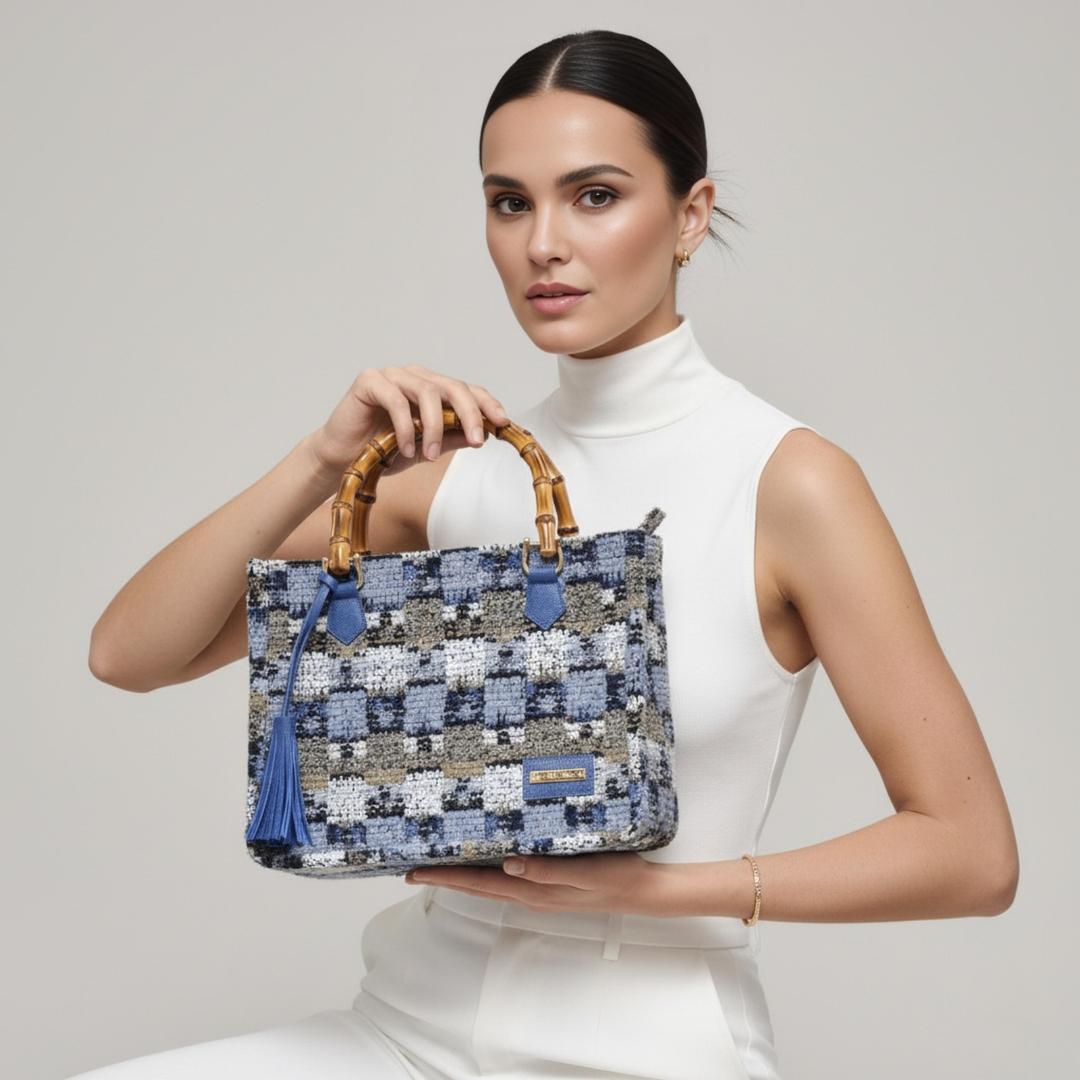 Bolso Tote Half Lux Squares | Ana Lince