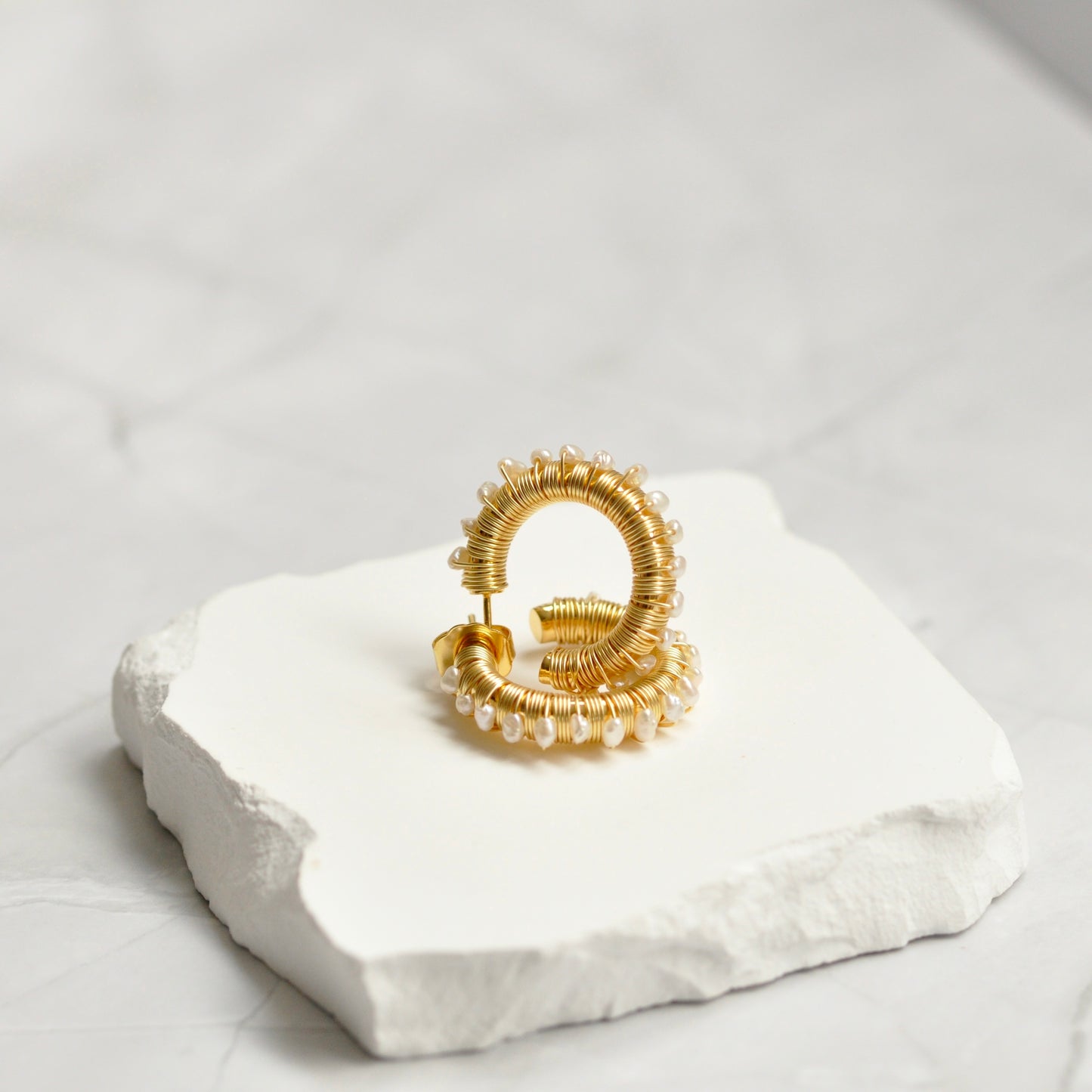 candongas stone hoops Small