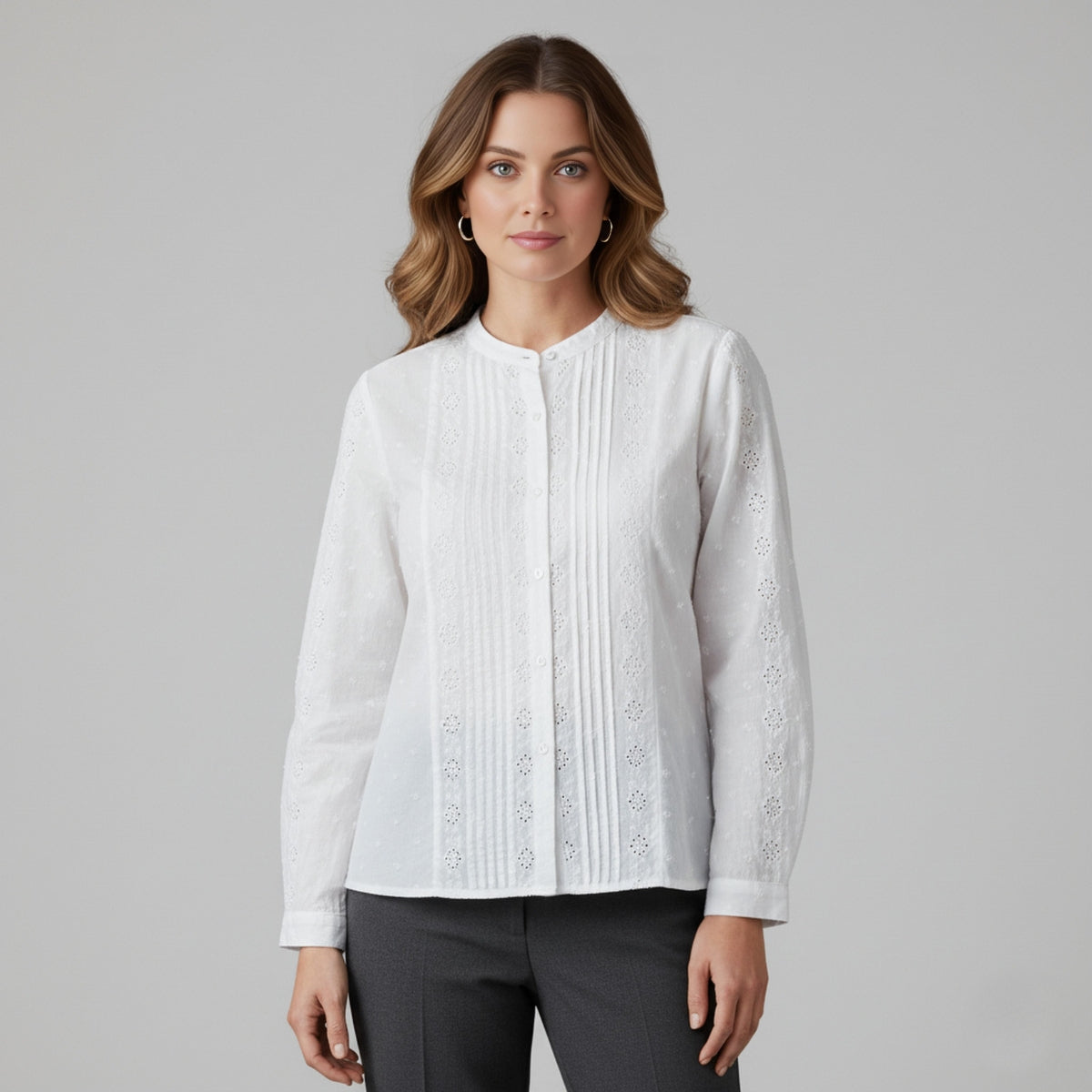 Camisa Algodón Blanca Bordada | Ana Lince