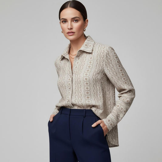 Camisa Lino con Bordados | Ana Lince