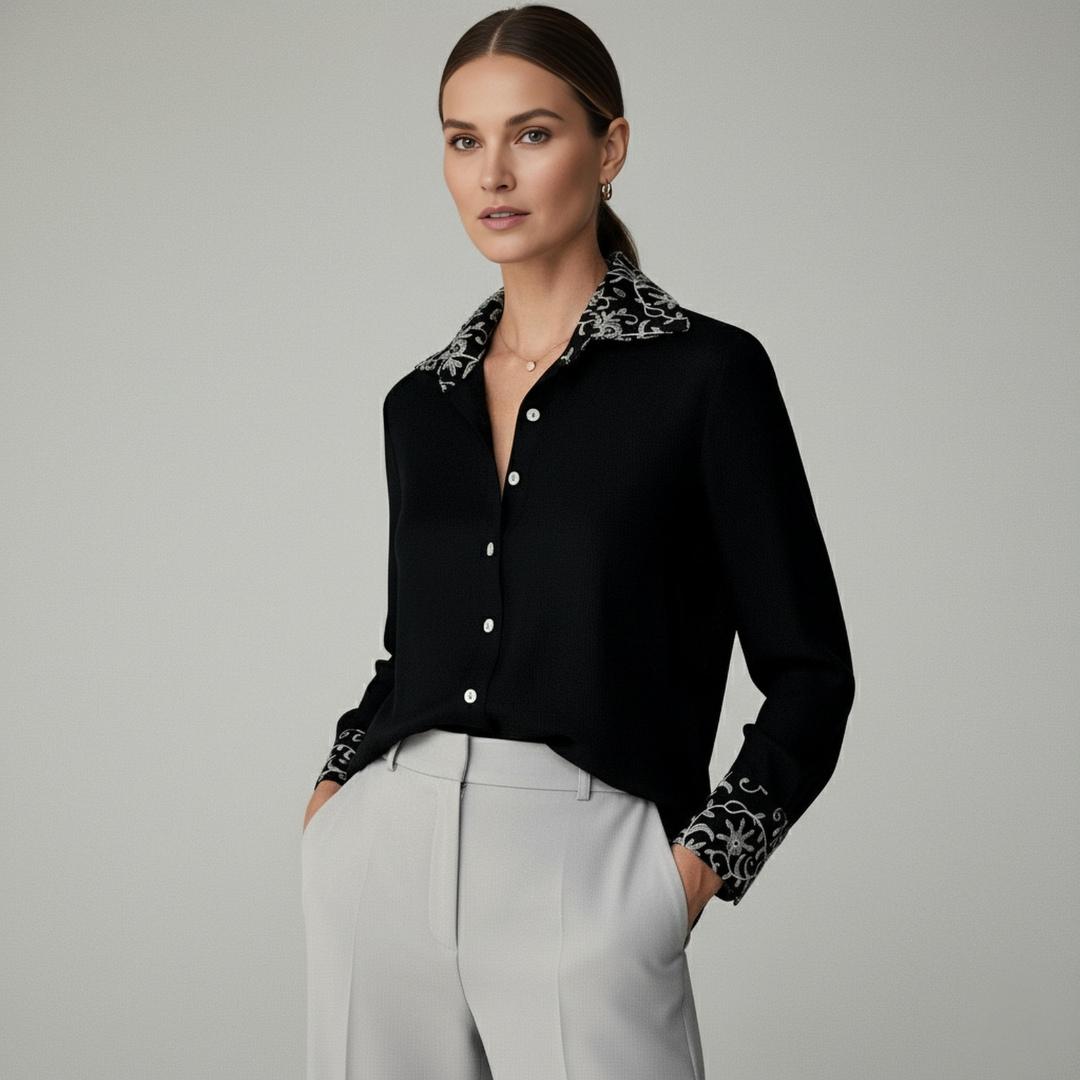 Camisa Lino con Bordados | Ana Lince