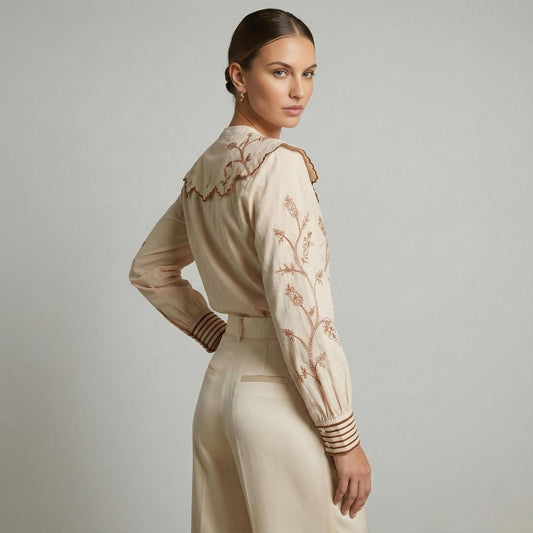 Camisa Marfil Provenza | Ana Lince