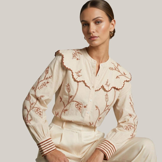 Camisa Marfil Provenza | Ana Lince