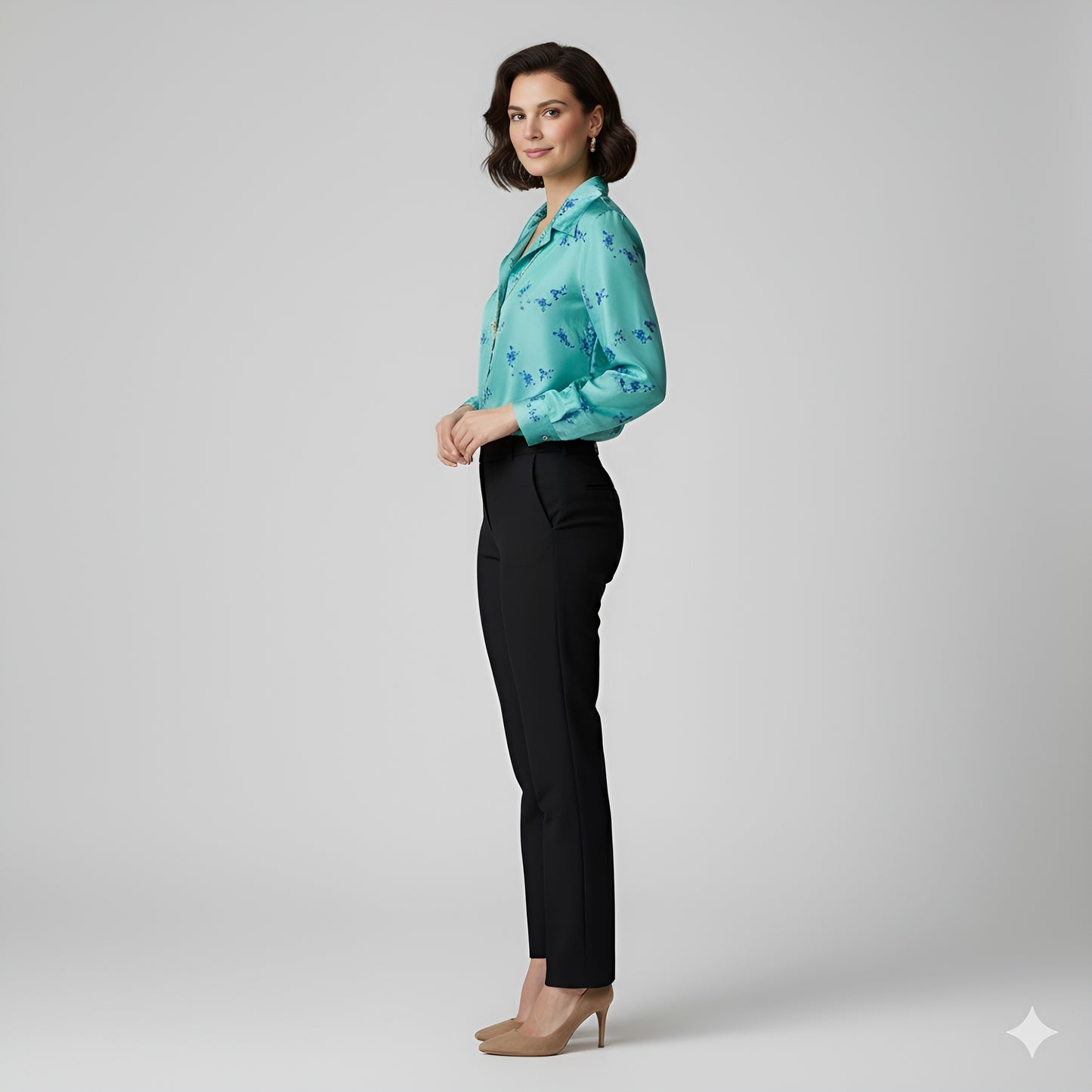 Camisa Tafetán Bordado Flores | Ana Lince