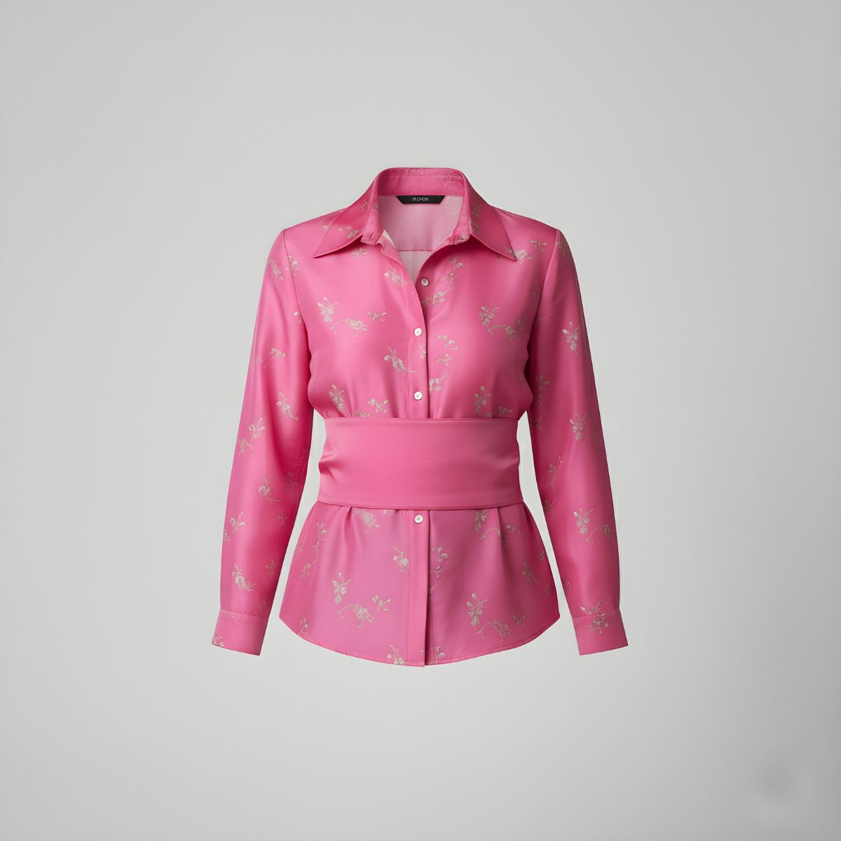 Camisa Tafetán Bordado Flores | Ana Lince