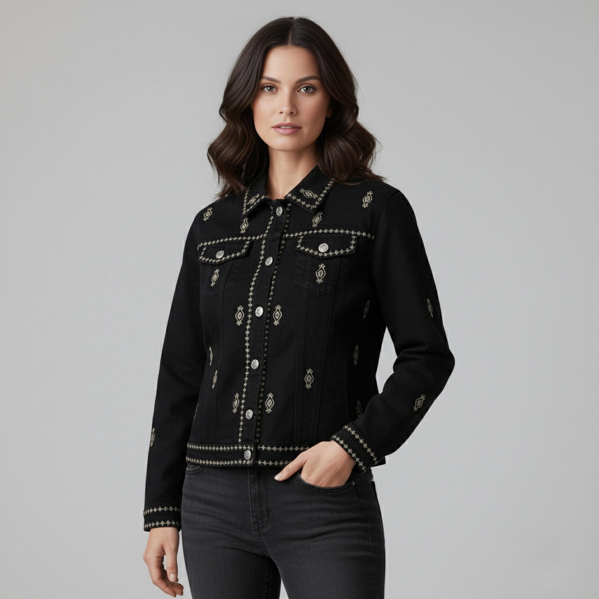 Chaqueta de Jean Negra | Ana Lince